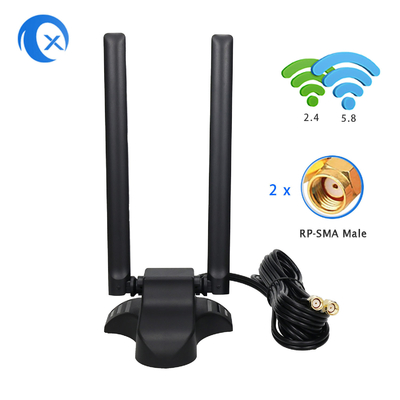 Çift bantlı 2.4GHz 5GHz RP-SMA 6,5 fit uzantı kablosu ile WiFi antenleri PC Masaüstü Bilgisayar Telsiz Bluetooth