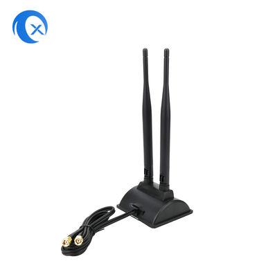 RP-SMA Erkek Bağlantısı ile 6dBi WiFi Anten 2.4GHz 5GHz PCI-E WiFi Kablosuz Yönlendiriciler için Çift Bant Manyetik Temel