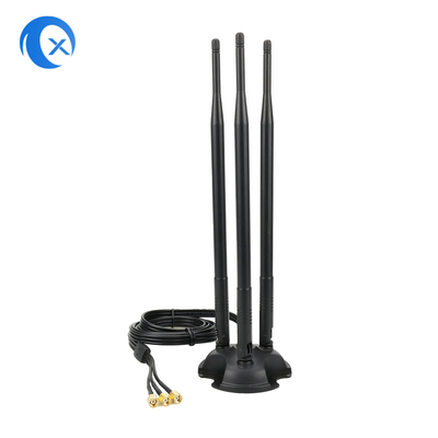 2.4G / 5G Üçlü 7dBi Anten WiFi Bluetooth Kablosuz Genişletici RP-SMA Erkek Bağlantısıyla Manyetik Montaj Anten