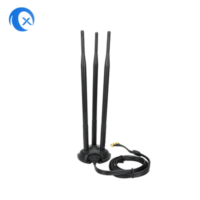 2.4G / 5G Üçlü 7dBi Anten WiFi Bluetooth Kablosuz Genişletici RP-SMA Erkek Bağlantısıyla Manyetik Montaj Anten