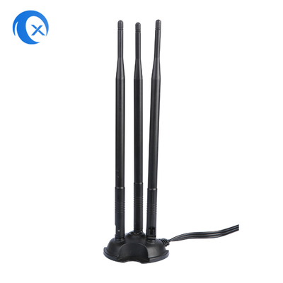 2.4G / 5G Üçlü 7dBi Anten WiFi Bluetooth Kablosuz Genişletici RP-SMA Erkek Bağlantısıyla Manyetik Montaj Anten