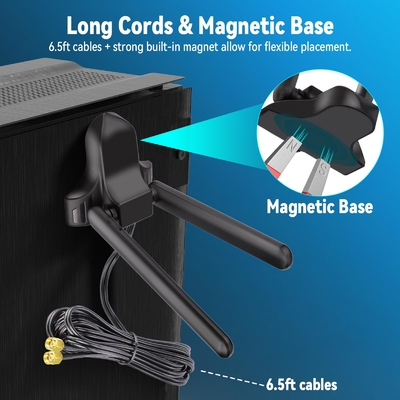 WiFi 6E Anten Üç Bant 2.4GHz 5GHz 6GHz Manyetik Temel WiFi Antenler PC Masaüstü Kablosuz Router için RP-SMA Bağlantısı