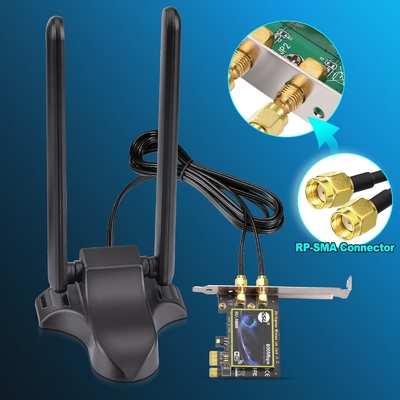 WiFi 6E Anten Üç Bant 2.4GHz 5GHz 6GHz Manyetik Temel WiFi Antenler PC Masaüstü Kablosuz Router için RP-SMA Bağlantısı